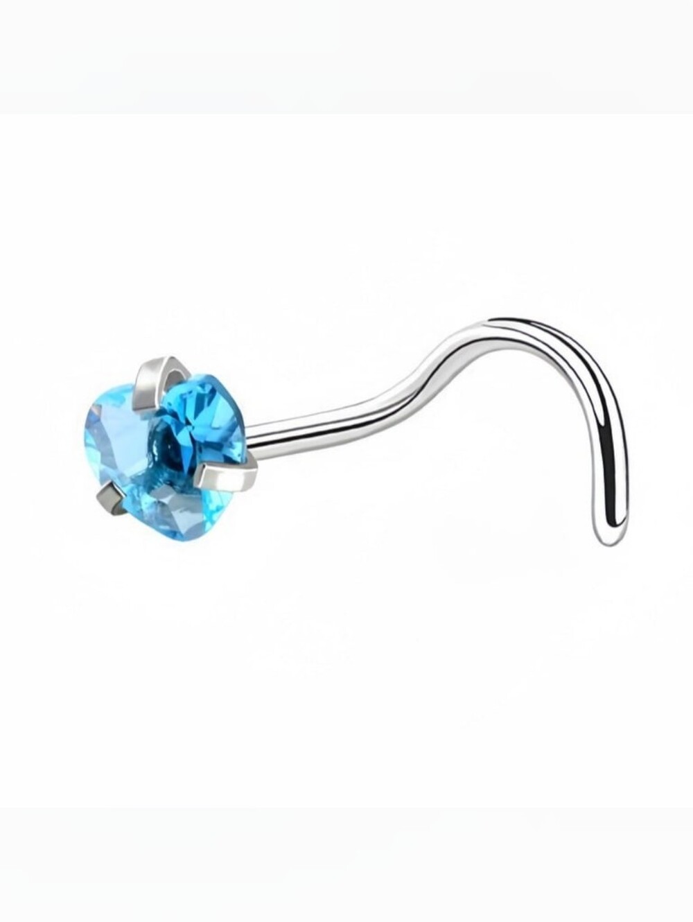 Corkscrew Heart Nose Ring